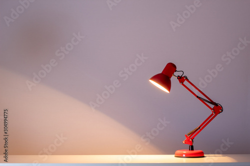 Table lamp on white background