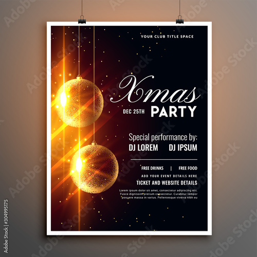 christmas party celebration flyer poster template design