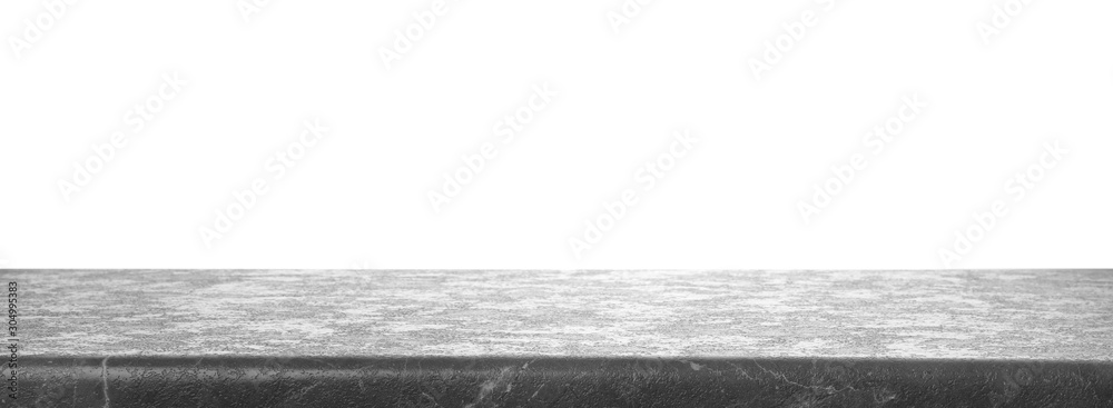 Empty grey stone surface isolated on white. Mockup for design