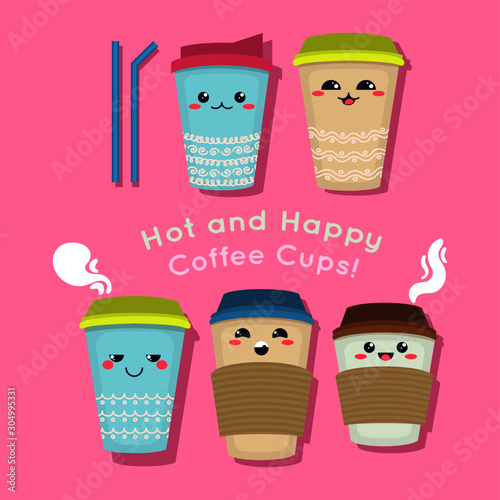 Hot and Happy Coffee Cups photo