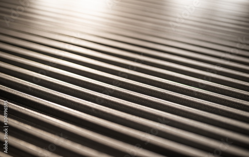 Close-up of a corrugated metal surface