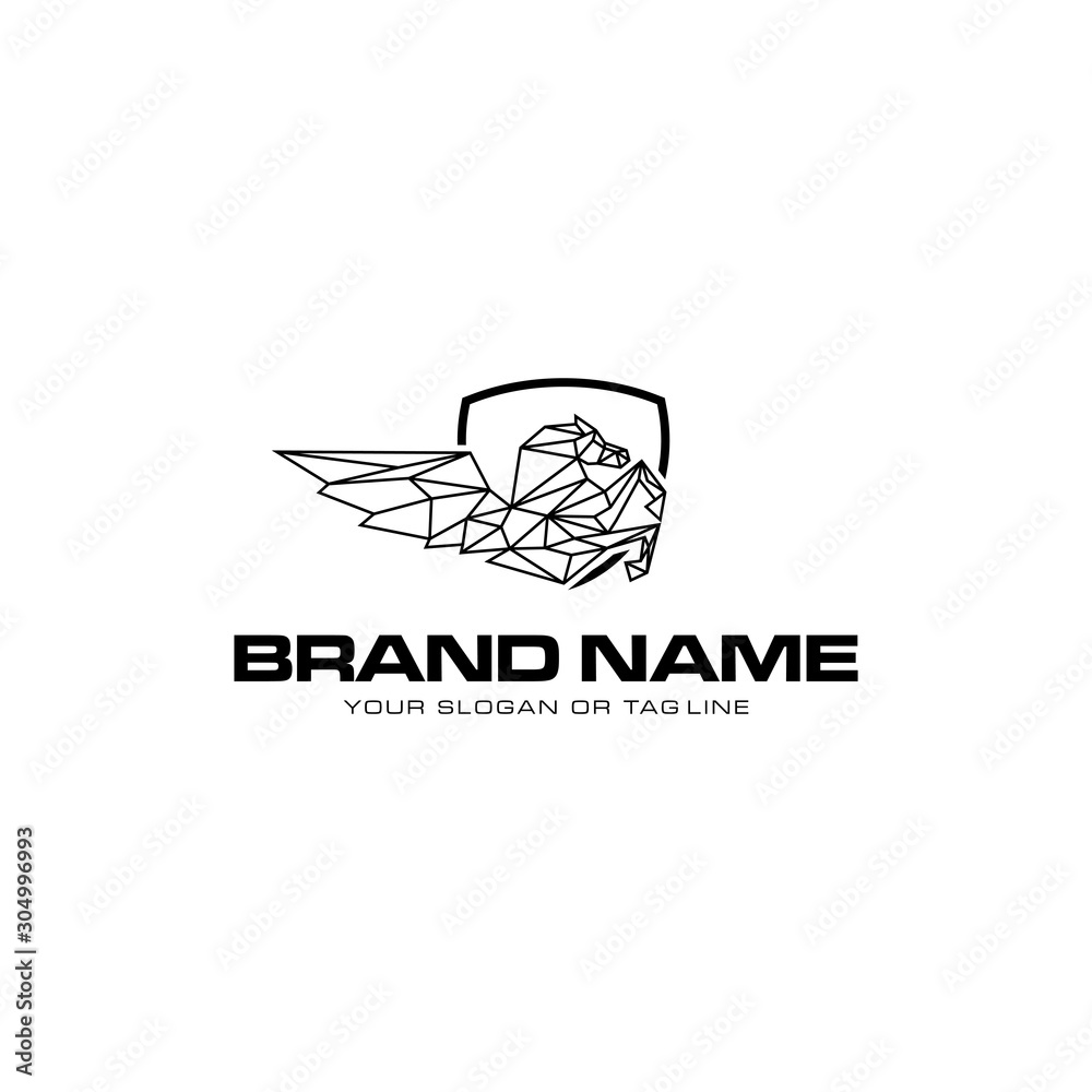 Pegasus logo design vector