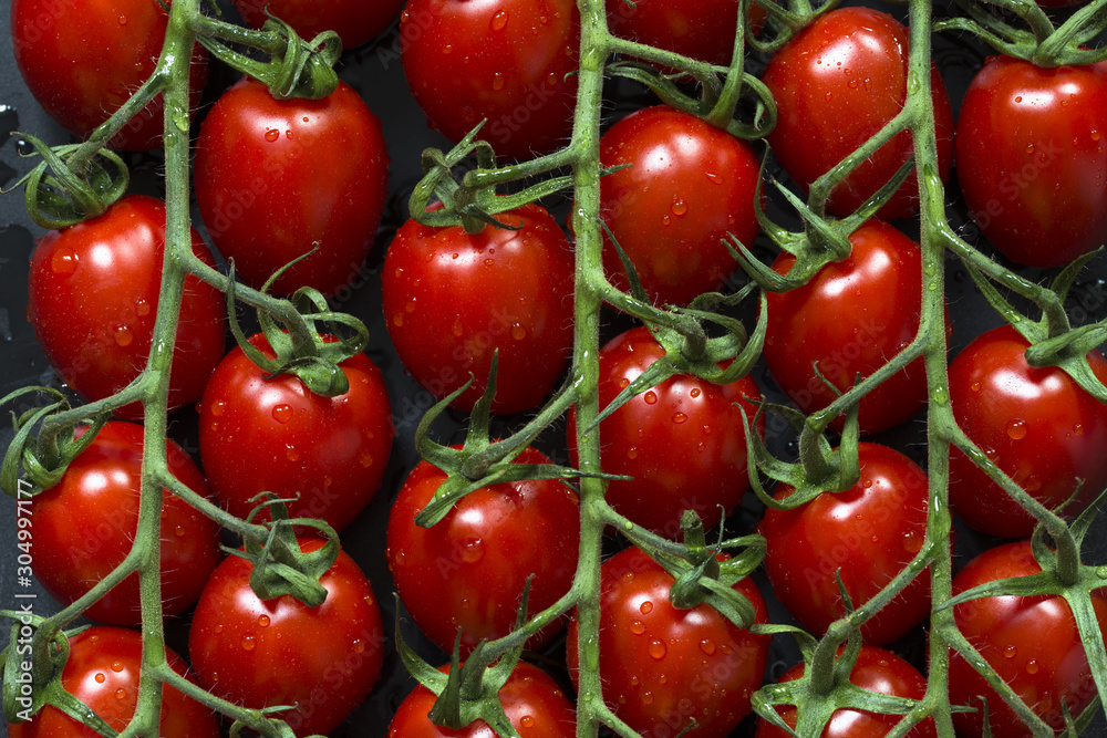 Bunch of colorful and bright  red cherry tomatoes background