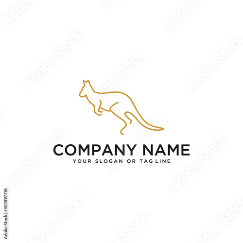 Kangaroo logo design vector