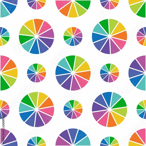 Pie charts icon seamless pattern vector.