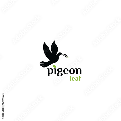 pigeon leaf tree logo vector icon download on white background