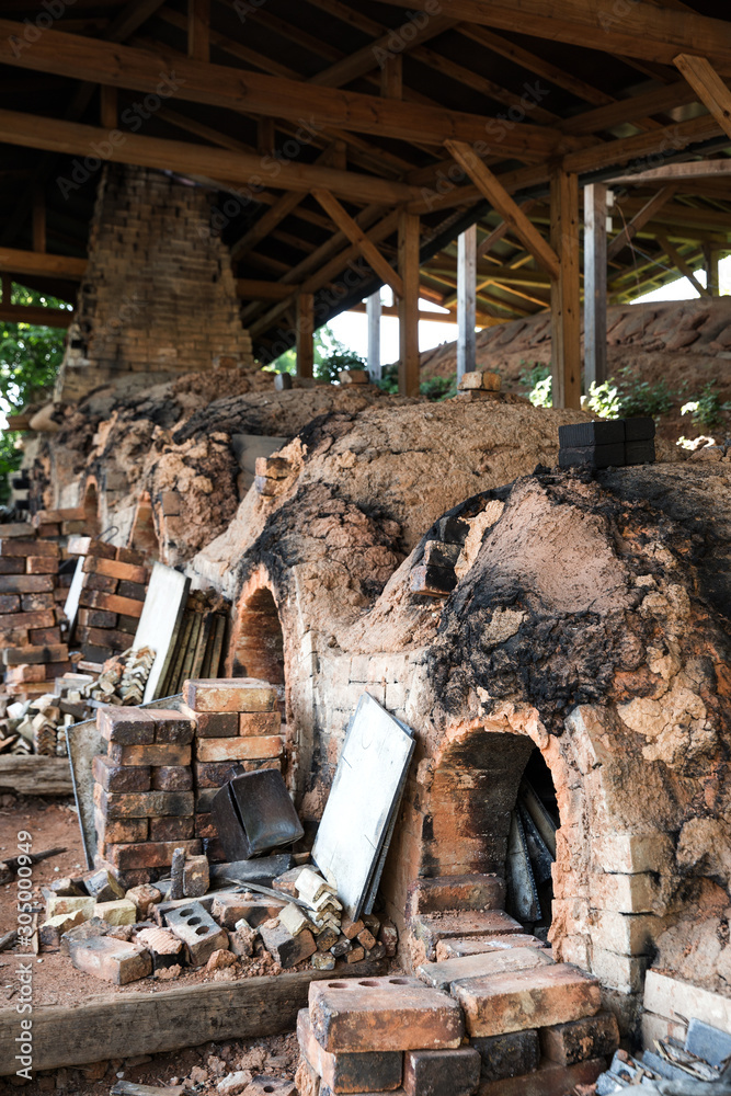 Naklejka premium Bugeo-ri Pottery Kiln in Gimje-si, South Korea.