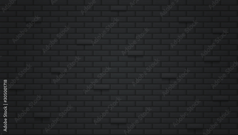Black brick wall seamless background