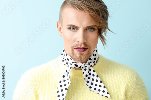 Portrait of young transgend...