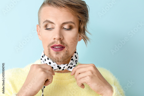 Portrait of young transgend...
