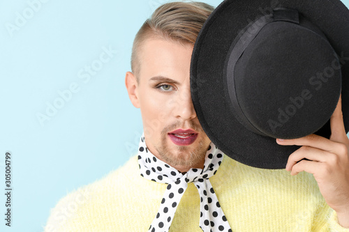 Portrait of young transgend...