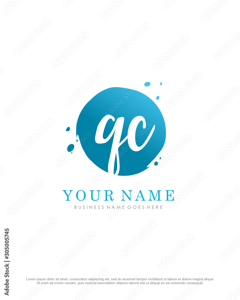 Q C QC initial splash logo template vector. A logo design for company and identity business. Q C QC initial splash logo template vector. A logo design for company and identity business.