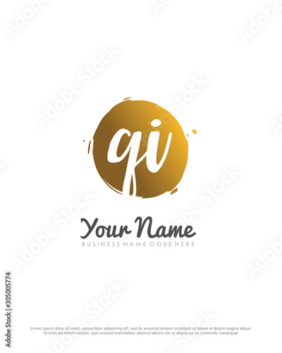 Q I QI initial splash logo template vector. A logo design for company and identity business.