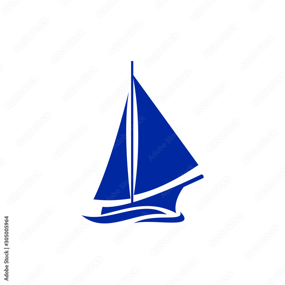 icon of the boat with water in the sea. vector illustration of a boat