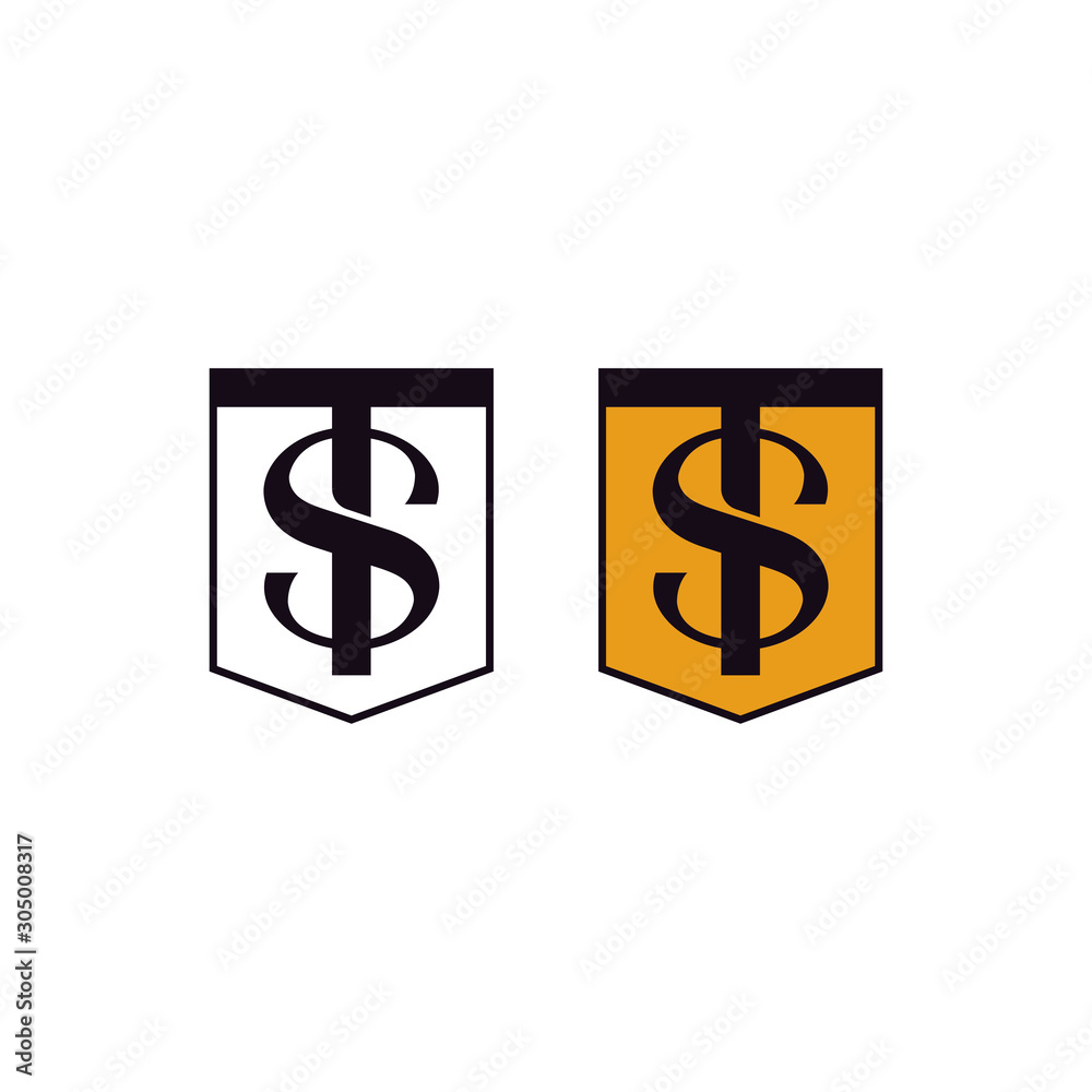 Obraz premium Elegant letter TS monogram, initial, luxury TS logo with shield shape, ST logo design .vector