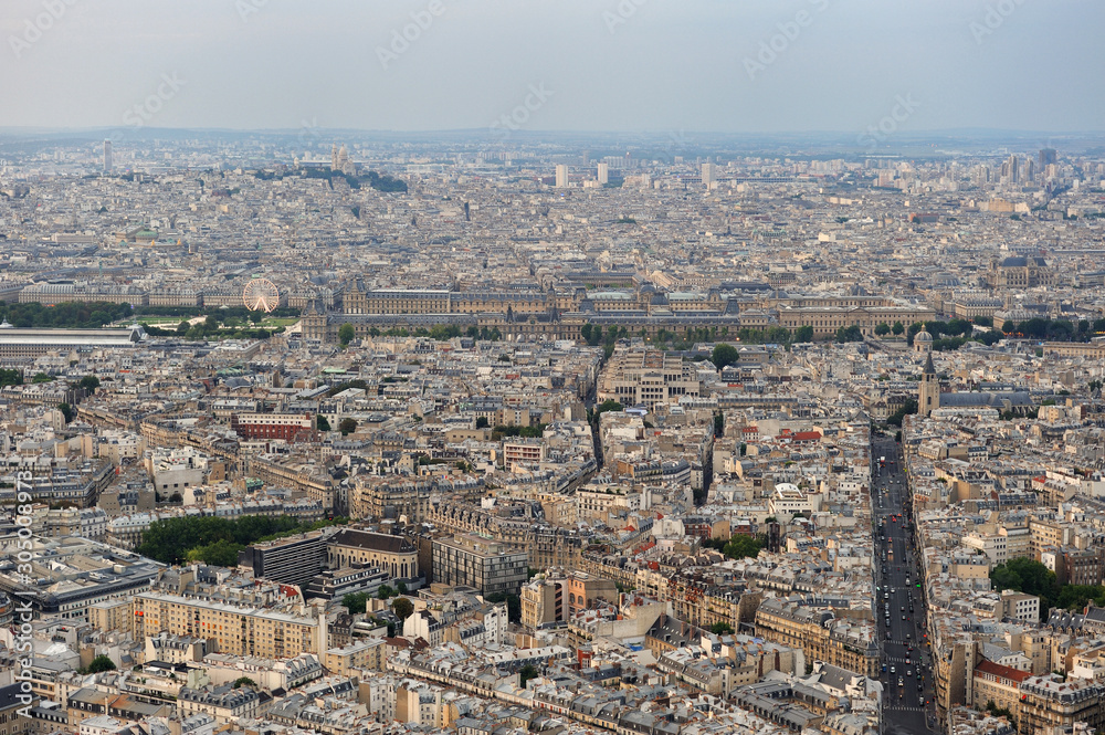 Aerial view of Paris, France, 