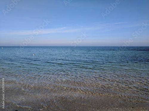 beautiful seascape without people with azure water