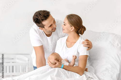Young family with newborn b...