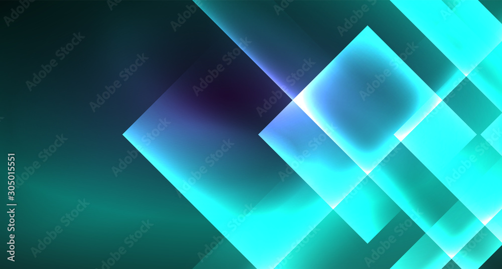 Neon shiny color squares on black, modern template Neon shiny color squares on black, modern template