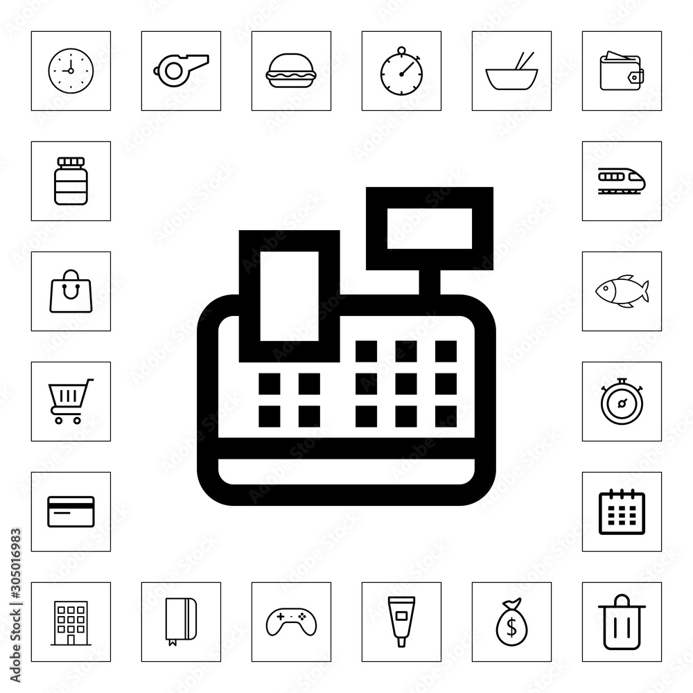 Cash machine icon illustration isolated vector sign symbol Cash machine icon illustration isolated vector sign symbol