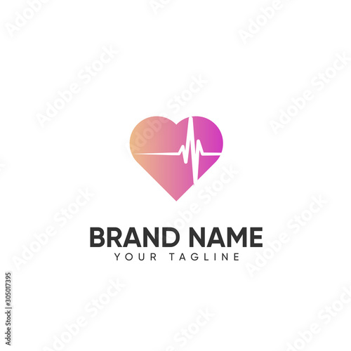 heartbeat, heart design logo