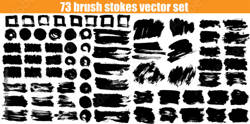 Big brush strokes collection. Hand drawn vector design elements for your art. Unic and original textures