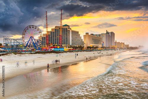 Daytona Beach, Florida, USA beachfront skyline. photo