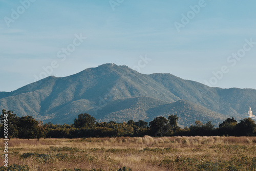 landscape with mountains and clouds