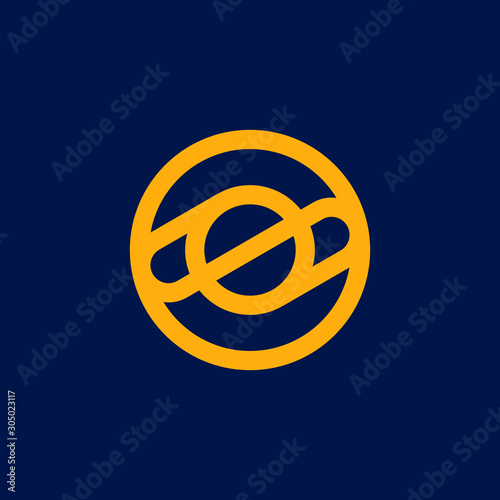 Letter O logo for Orbit shape, line sphere, double circle logo template .vector