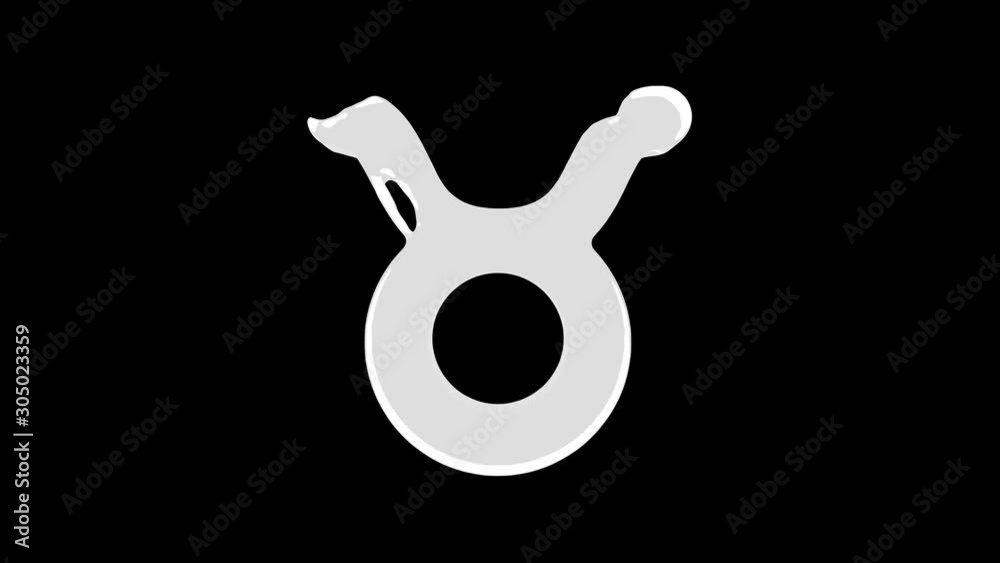 4K Animated blue water splashes filling Taurus zodiac sign isolated on a white background with alpha matte 4K Animated blue water splashes filling Taurus zodiac sign isolated on a white background with alpha matte