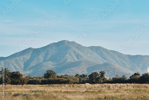 landscape with mountains and clouds