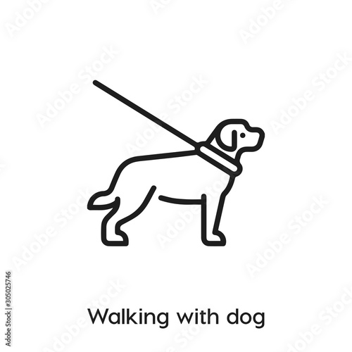 walking with dog icon vector. walker icon vector symbol illustration. Modern simple vector icon for your design. leash and pet icon vector	