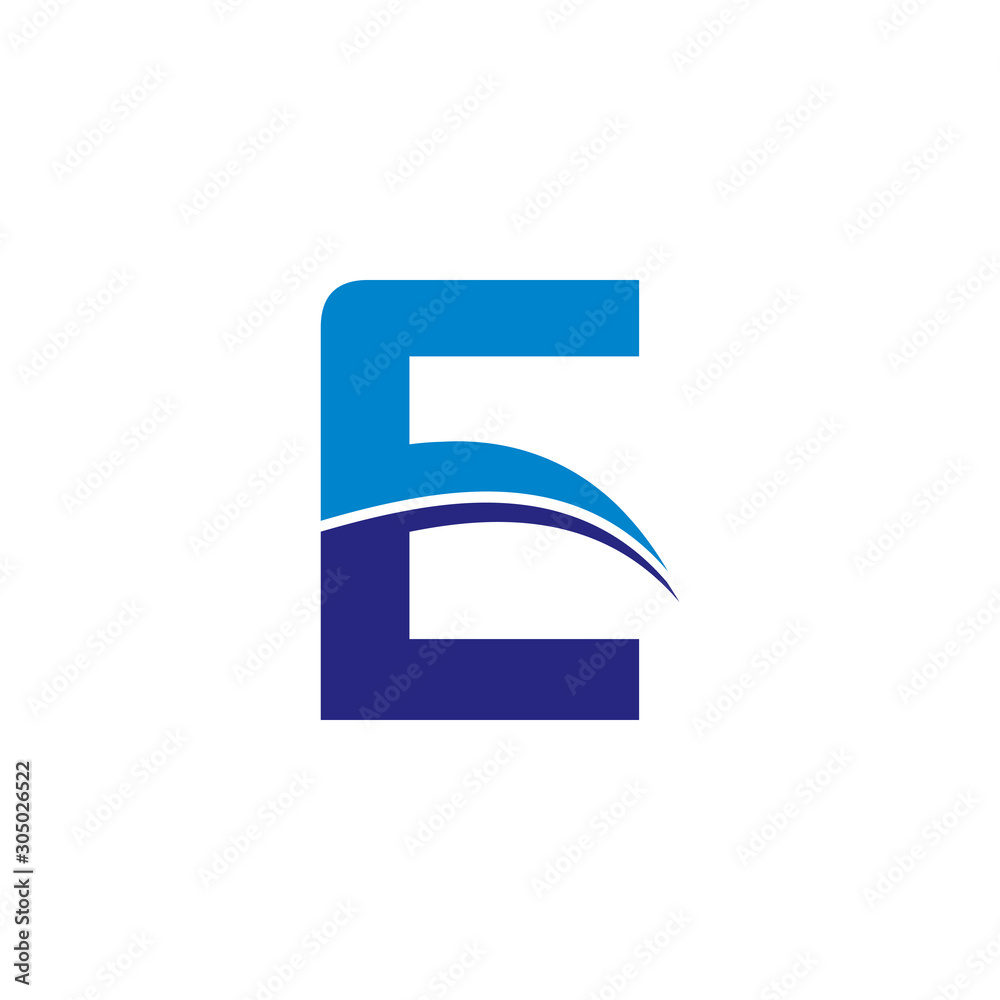 Initial Letter E Wave Alphabet Logo Vector Design. Aviation Shape Branding Corporate business E Letter Logo with Blue. Initial Letter E Wave Alphabet Logo Vector Design. Aviation Shape Branding Corporate business E Letter Logo with Blue.
