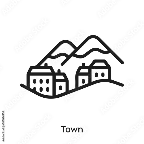 town icon vector. city icon vector symbol illustration. Modern simple vector icon for your design. town icon vector	