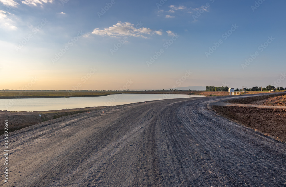 road in sunset