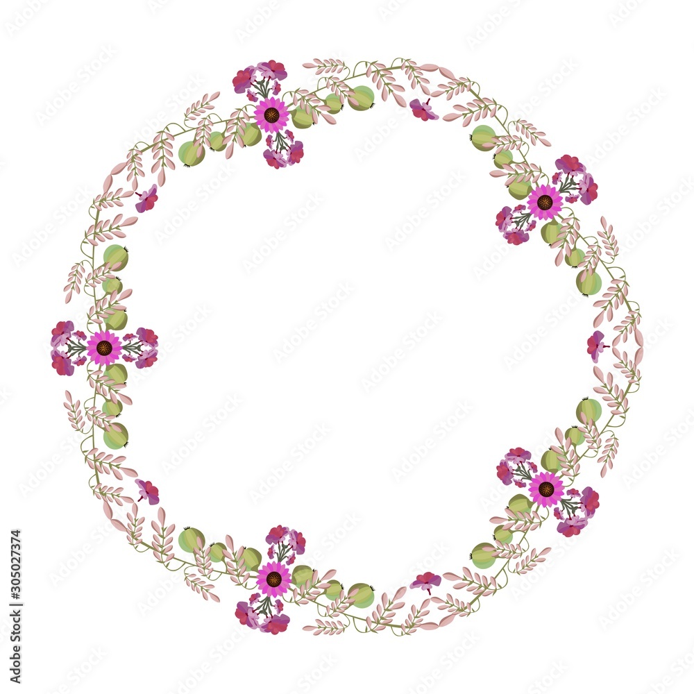 Vector wreath of colors on white background