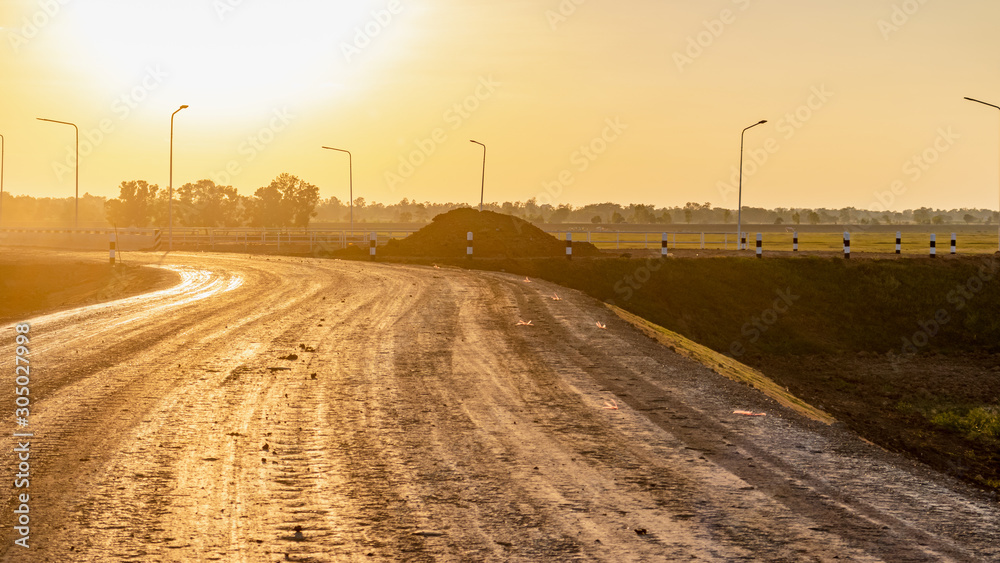 road in sunset
