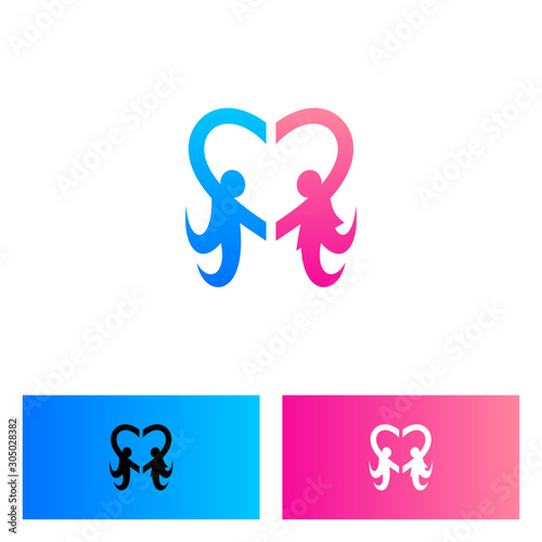 man and woman for dating logo design