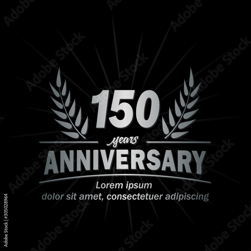150 years logo. One hundred and fifty years anniversary vector and illustration design template.
