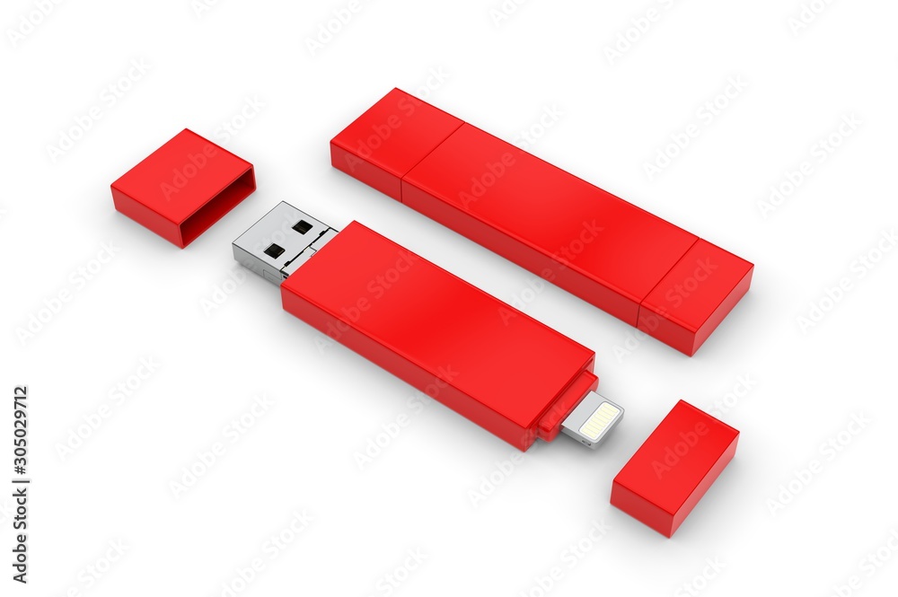Blank Memory Stick and Flash Drive For Promotional Branding. 3d render illustration. Blank Memory Stick and Flash Drive For Promotional Branding. 3d render illustration.