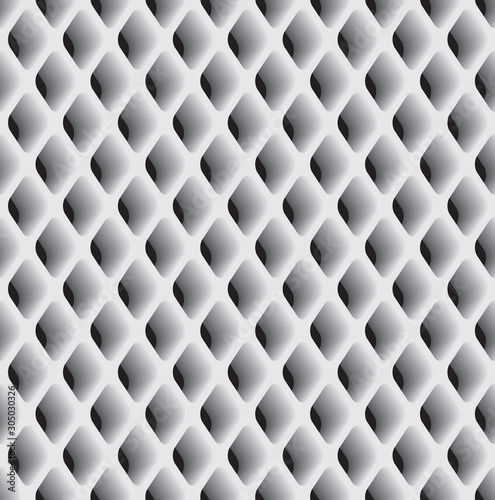 Decorative gypsum grid. Gray seamless pattern
