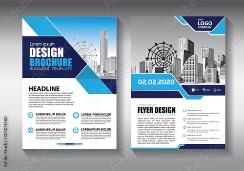 Business abstract vector template. Brochure design, cover modern layout, annual report, poster, flyer in A4 with colorful triangles, geometric shapes for tech, science, market with light background