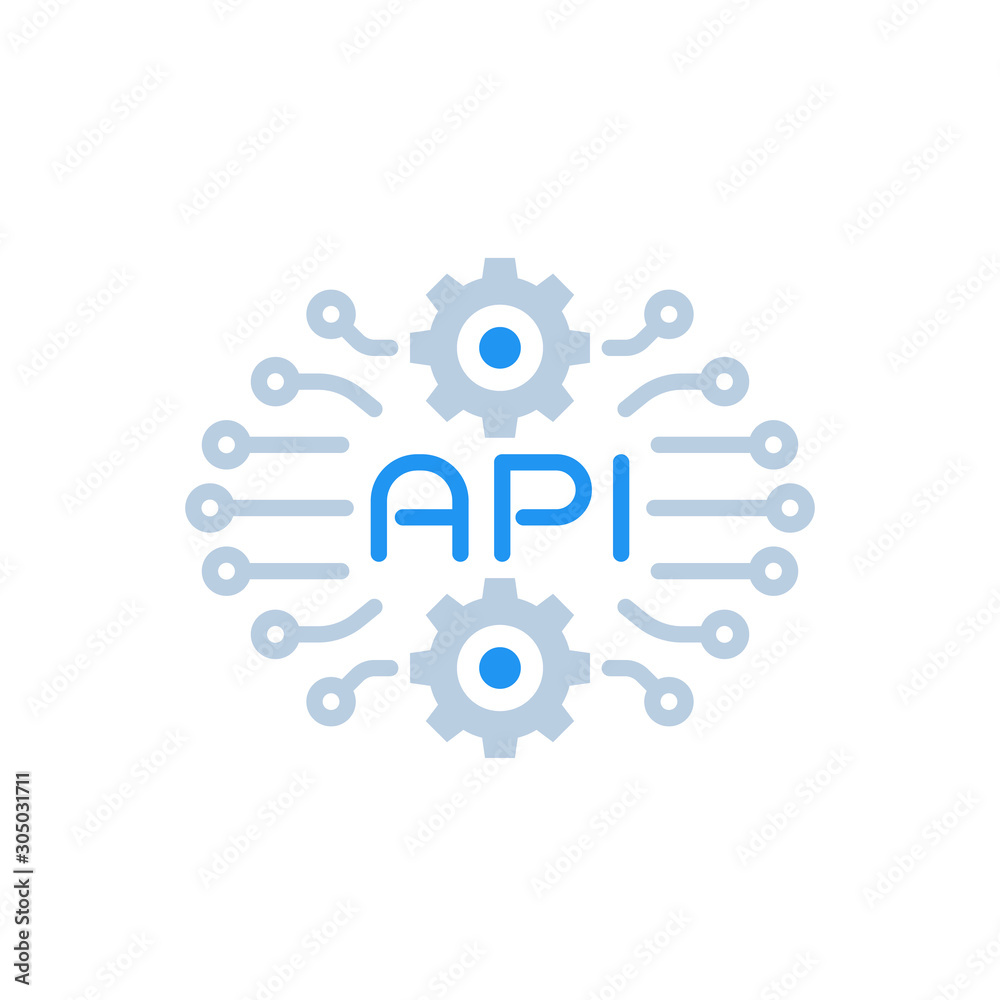 API technology, vector icon on white