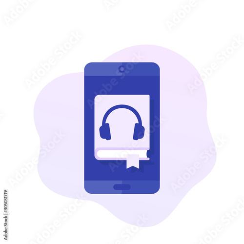 audiobook app, vector icon design