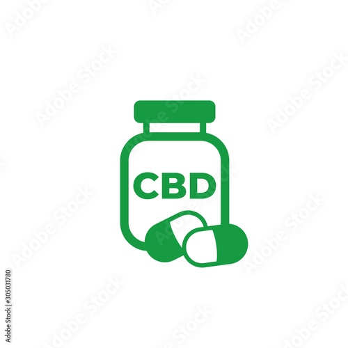 CBD medicine vector icon on white