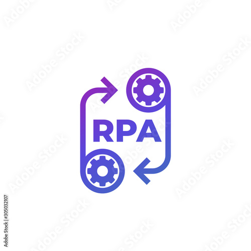 RPA icon with gears, vector