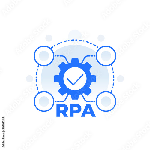 RPA, robotic process automation concept, vector