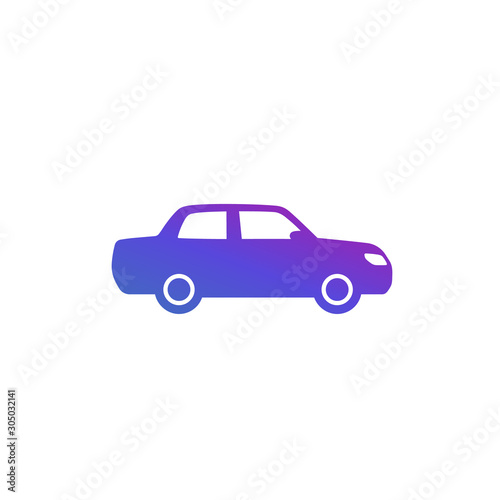 sedan, vector icon on white