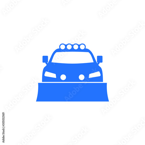 snowplow truck icon on white