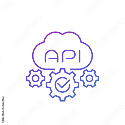 web API vector line icon